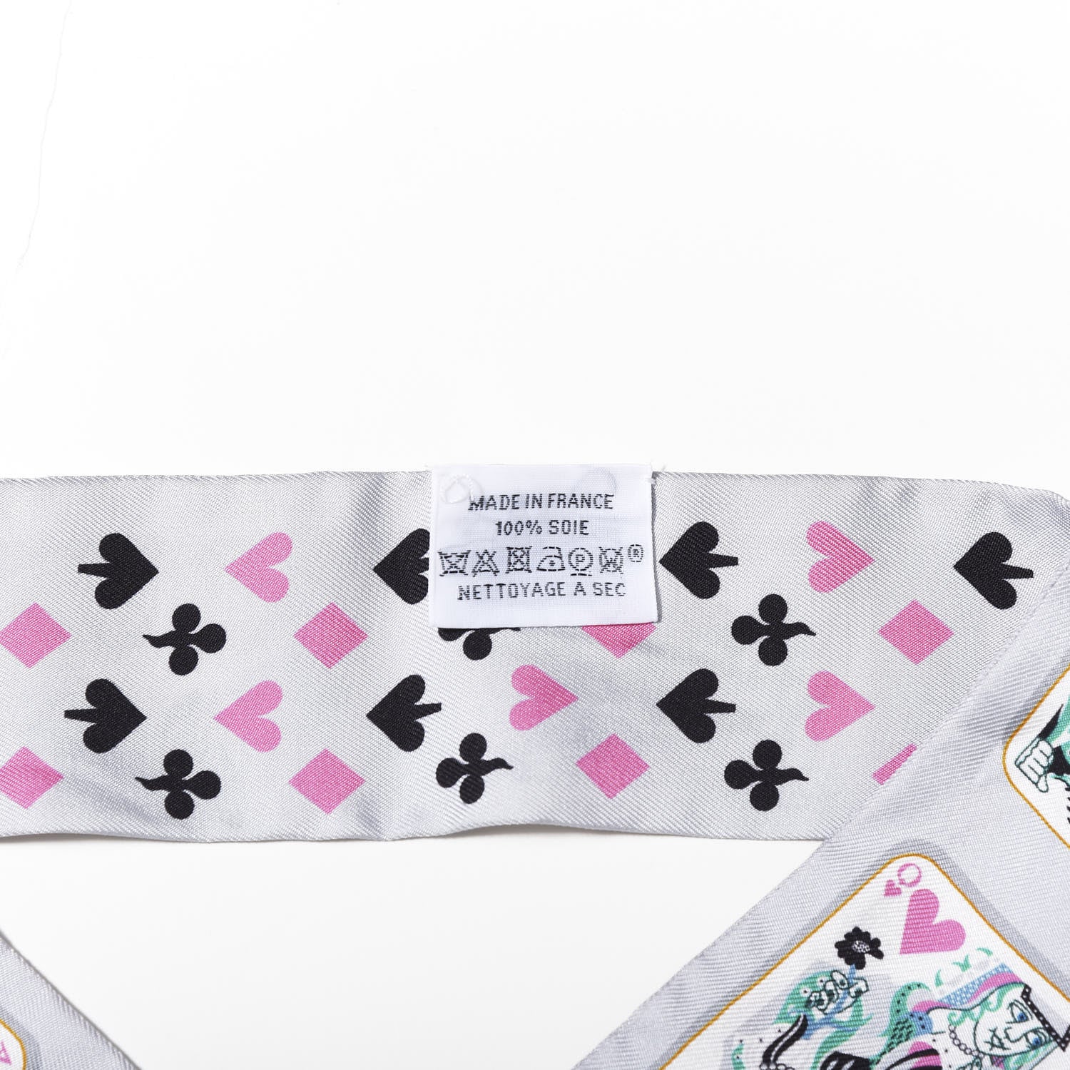 Hermes Silk Jeu de Cartes Twilly Gris Perle Rose Black 2 of 5