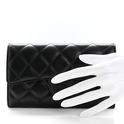 Chanel Lambskin Quilted Large Flap Wallet So Black 2 of 8