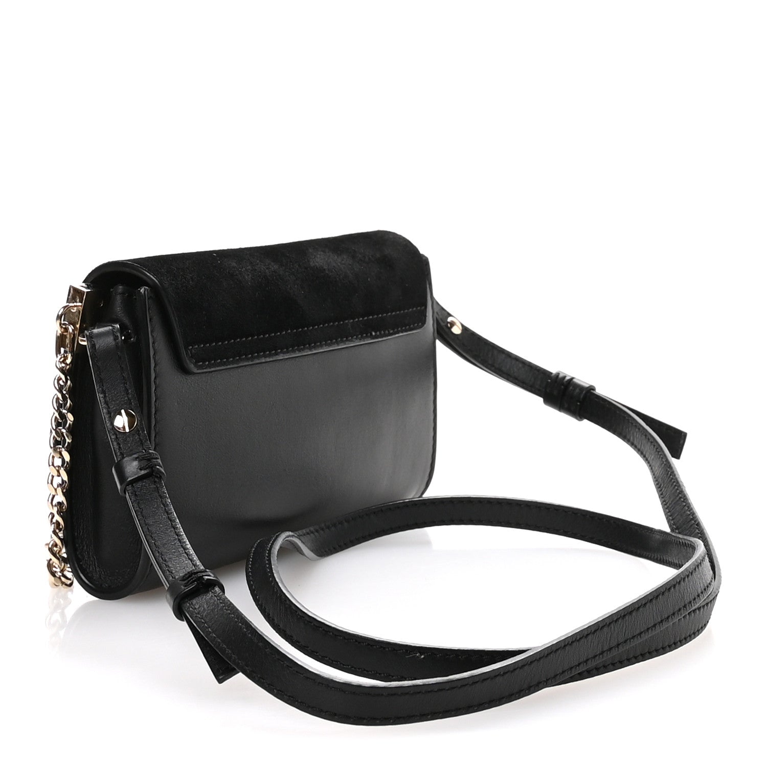 Chloe Suede Calfskin Mini Faye Shoulder Bag Black 3 of 10