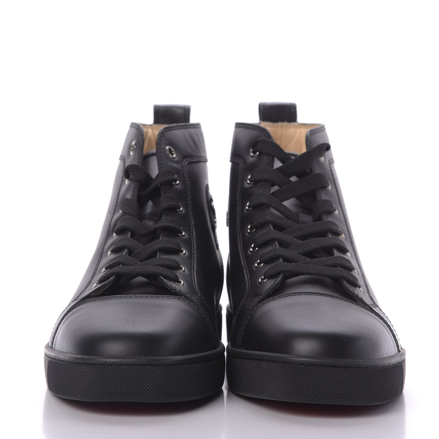 Calfskin Mens Louis High Top Sneakers 46 Black