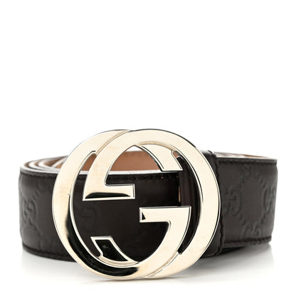 Gucci Guccissima Interlocking G Belt 105 42 Dark Brown 7 of 7