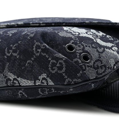 Gucci Denim Monogram Web Belt Bag Blue Multicolor 10 of 10
