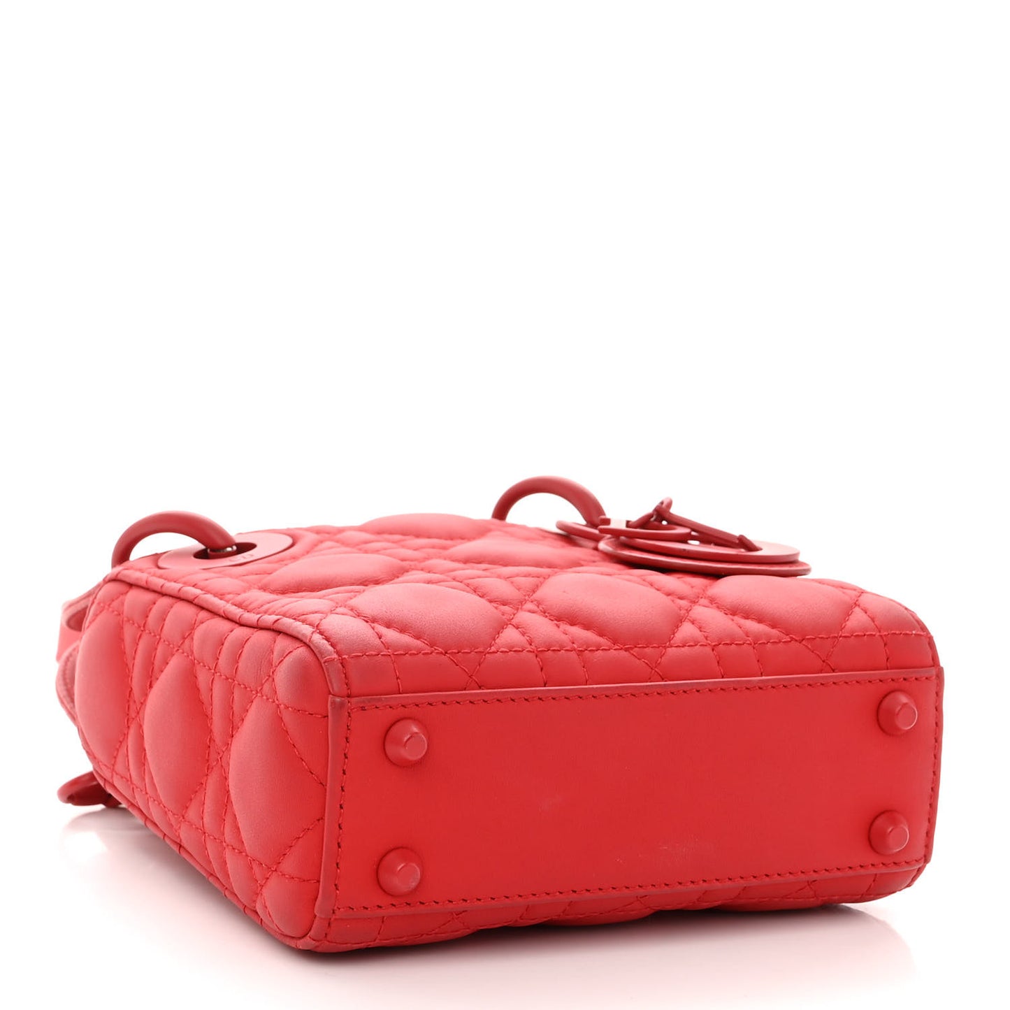 Ultra Matte Calfskin Cannage Micro Lady Dior Red