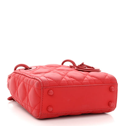 Christian Dior Ultra Matte Calfskin Cannage Micro Lady Dior Red 4 of 10