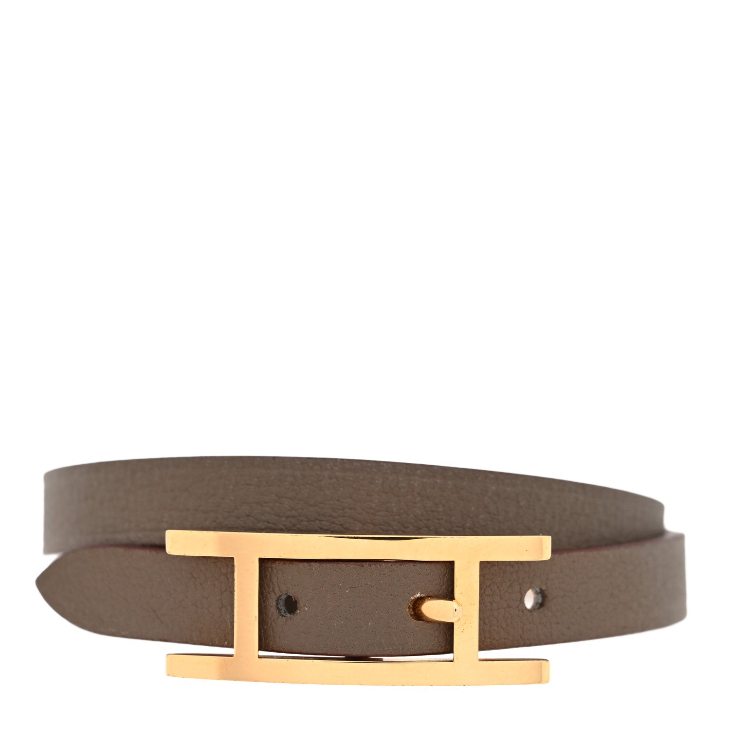 Hermes Swift Behapi Double Tour Reversible Bracelet T2 Etoupe Nata 1 of 7