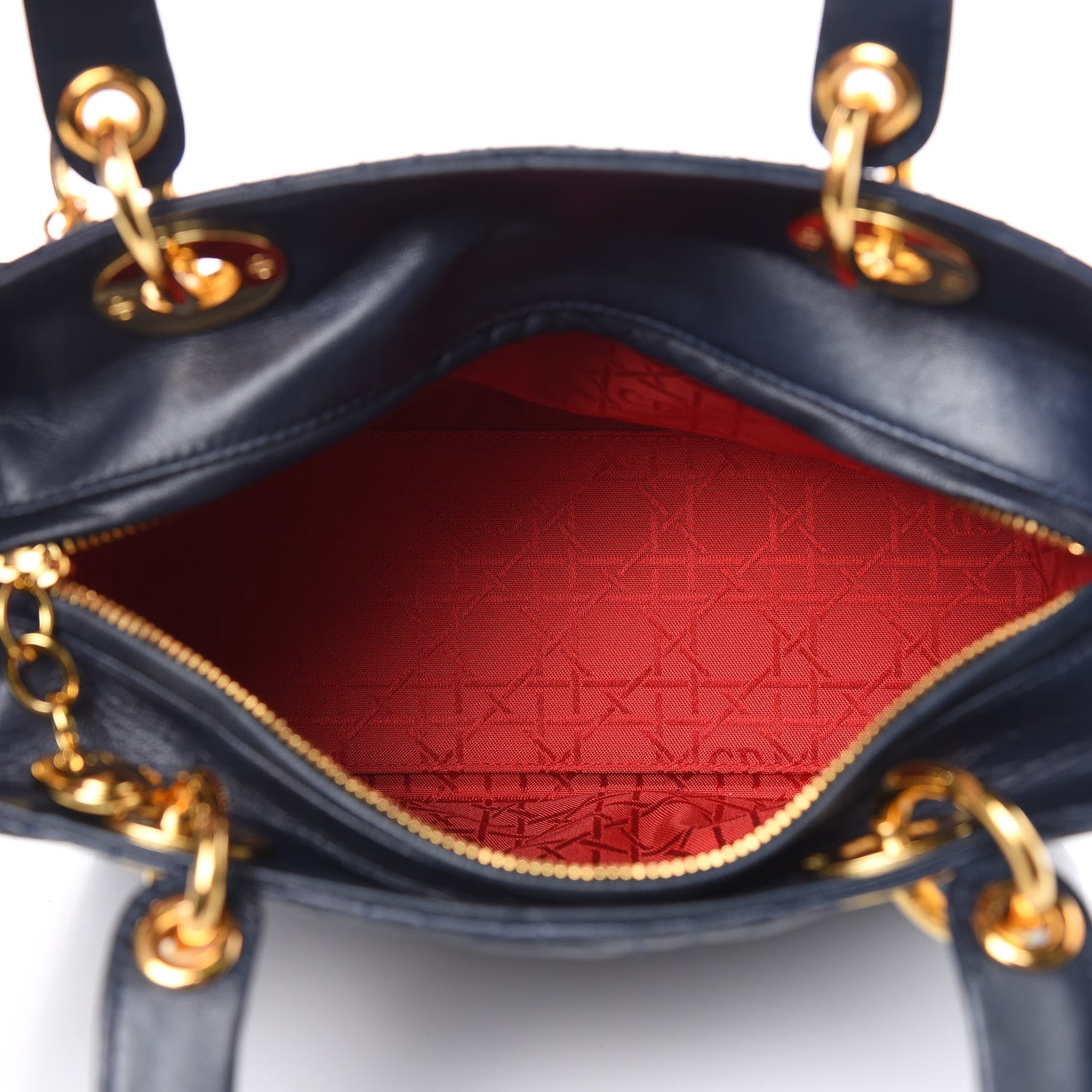 Christian Dior Lambskin Cannage Medium Lady Dior Navy Blue 5 of 17