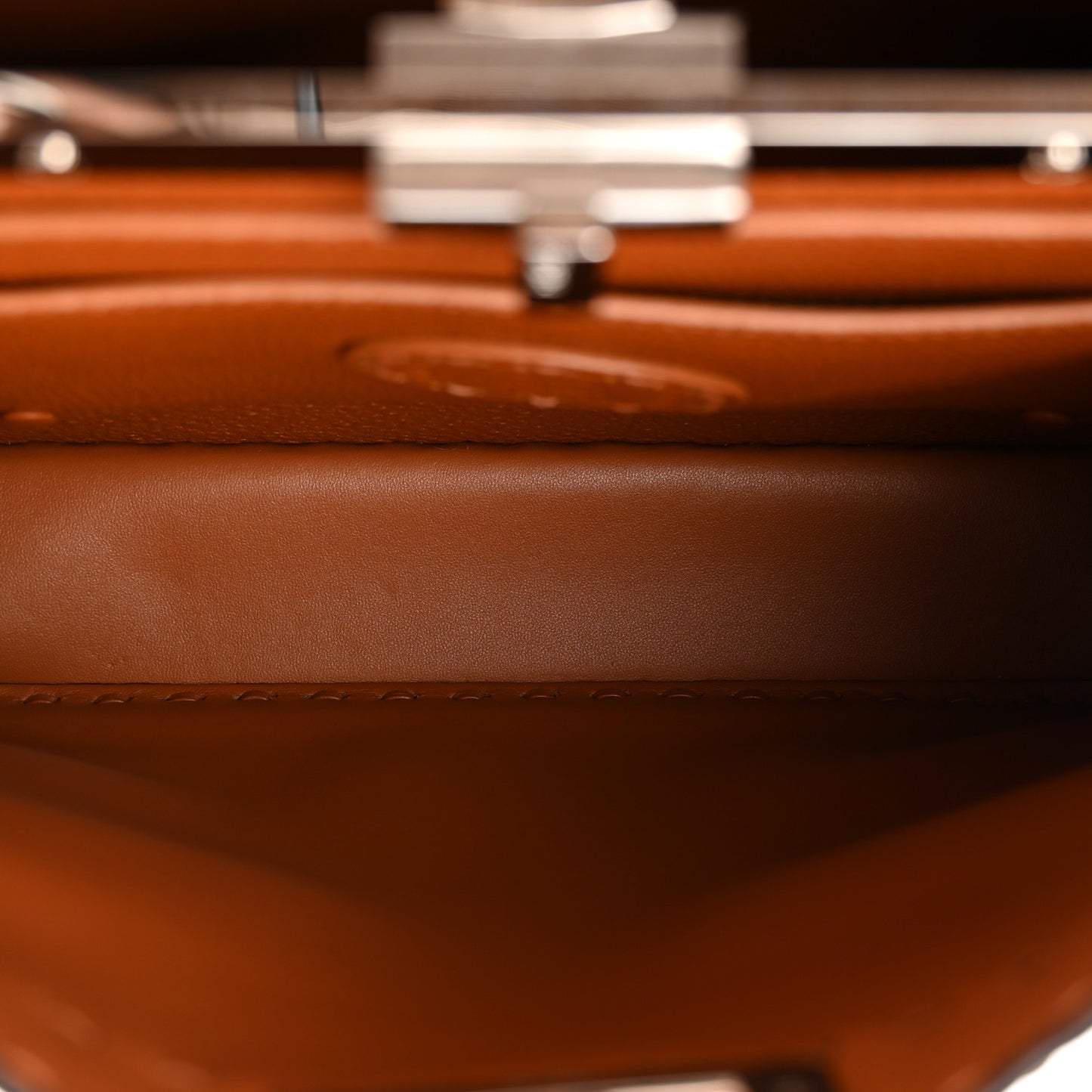 Cuoio Roma Sellerissima Nappa Sintetica Tape Stitch Medium Peekaboo I SEE U Satchel Brandy
