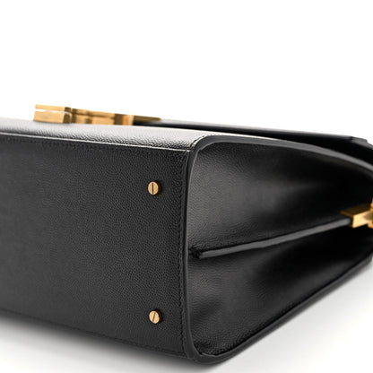 Saint Laurent Grain de Poudre Medium Classic Monogram Cassandra Top Handle Black Rouge Legion 9 of 9