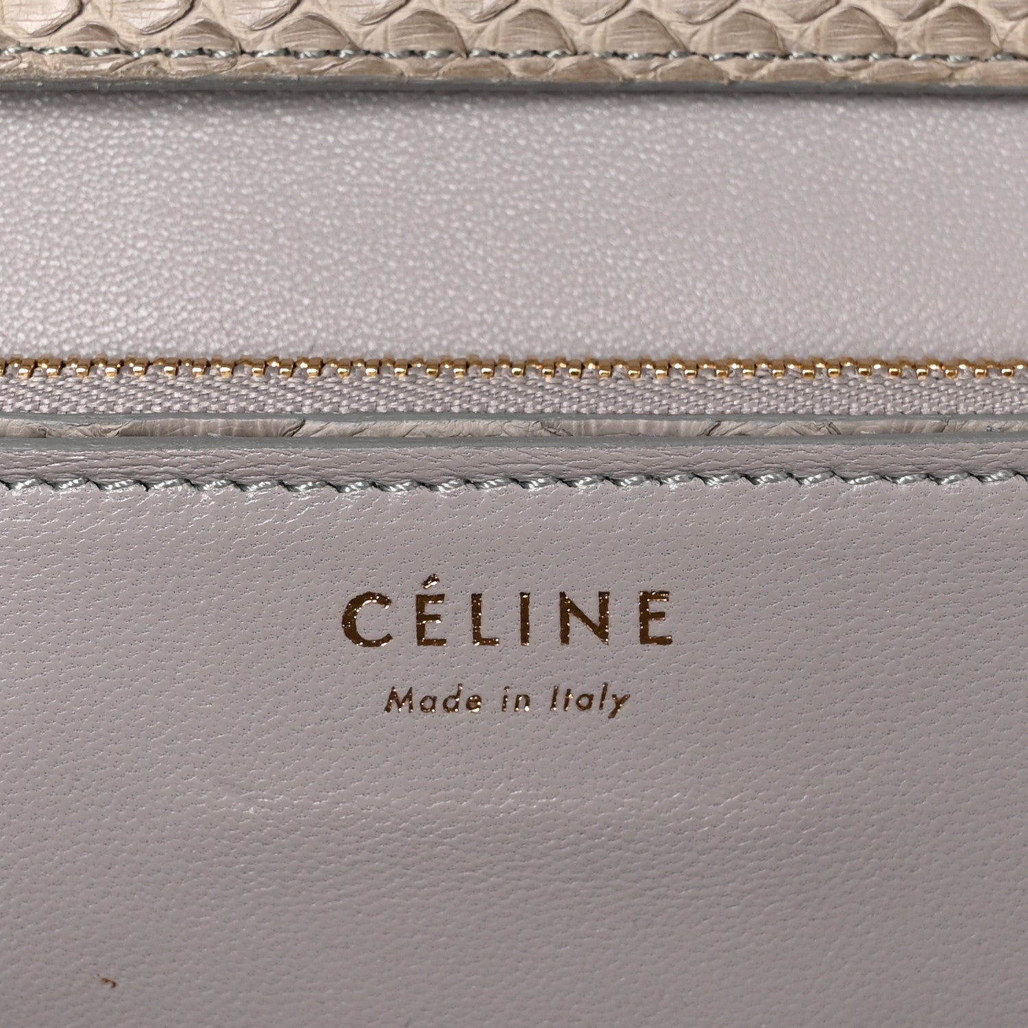 Celine Snakeskin Medium Classic Box Flap Bag Grey 6 of 11