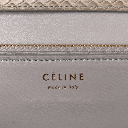 Celine Snakeskin Medium Classic Box Flap Bag Grey 6 of 11