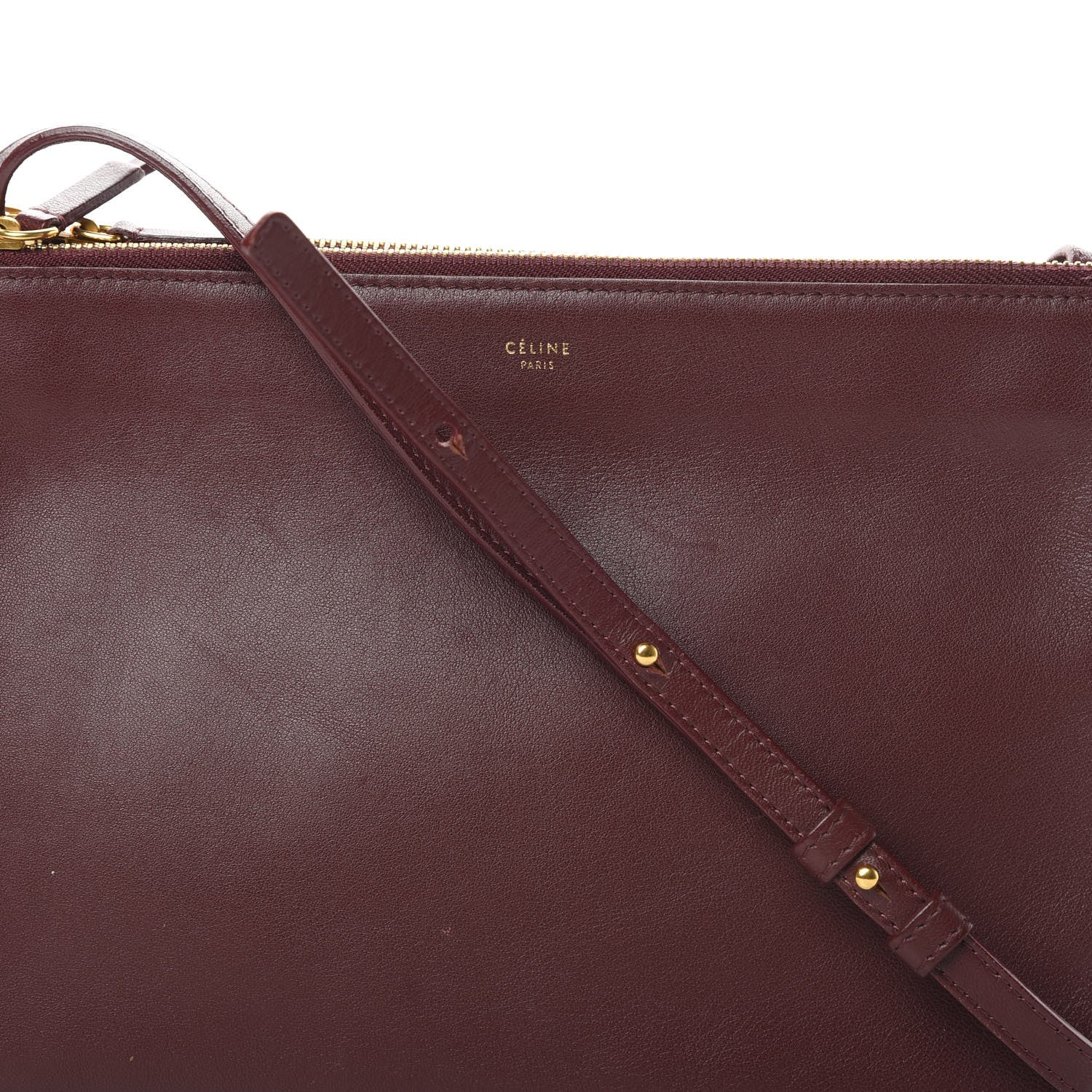Celine Lambskin Large Trio Crossbody Bag Burgundy 10 of 16