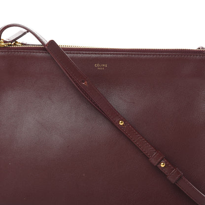 Celine Lambskin Large Trio Crossbody Bag Burgundy 10 of 16
