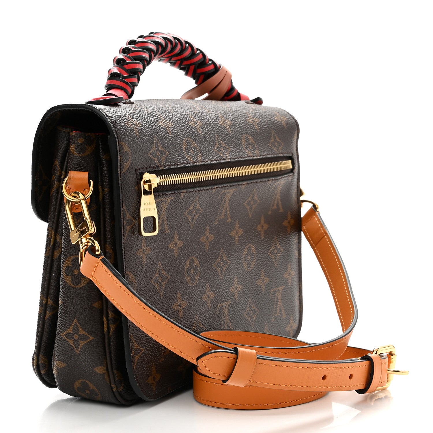 Louis Vuitton Monogram Braided Pochette Metis Coquelicot 3 of 8
