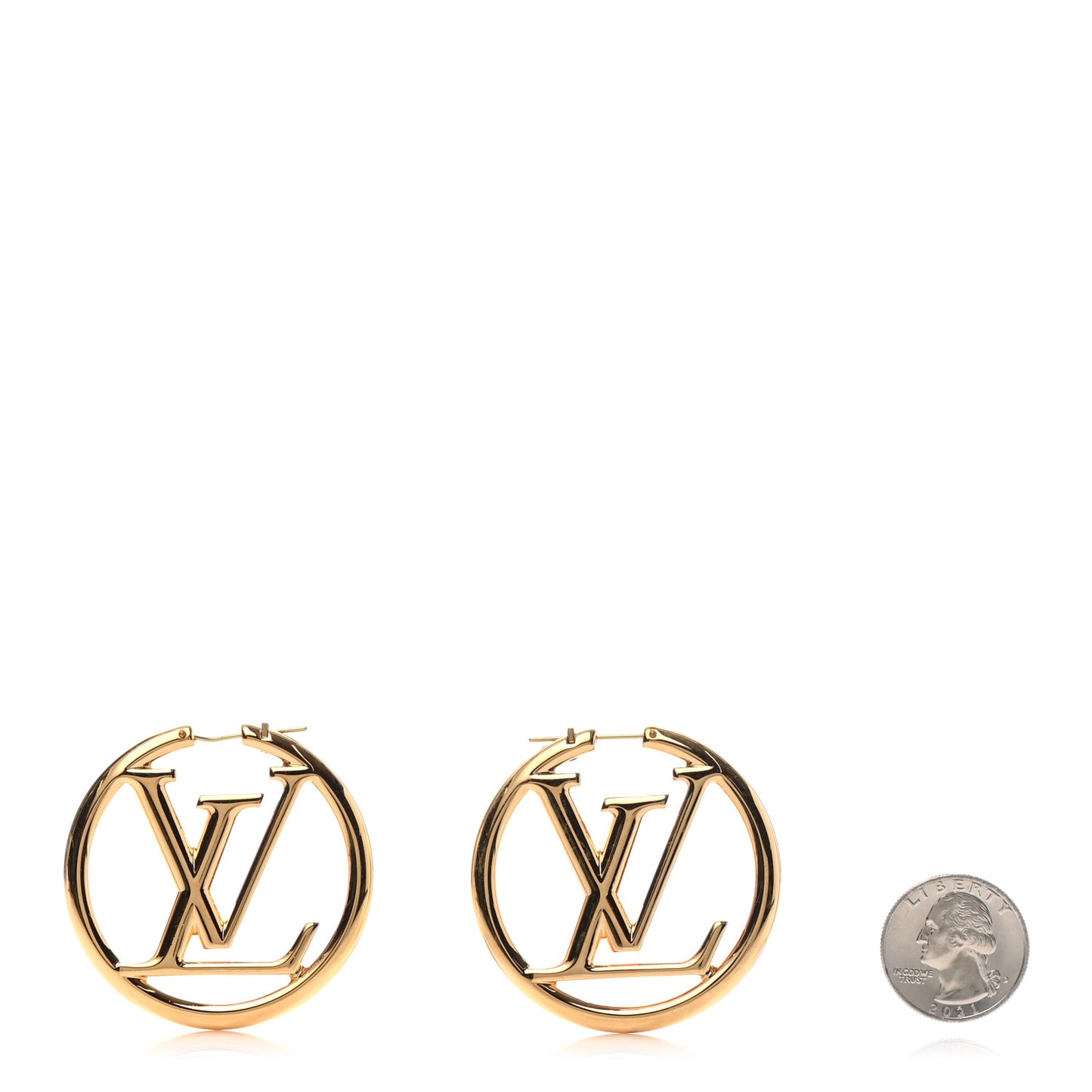 Metal Louise Hoop Earrings Gold