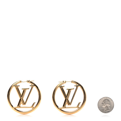 Louis Vuitton Metal Louise Hoop Earrings Gold 2 of 5