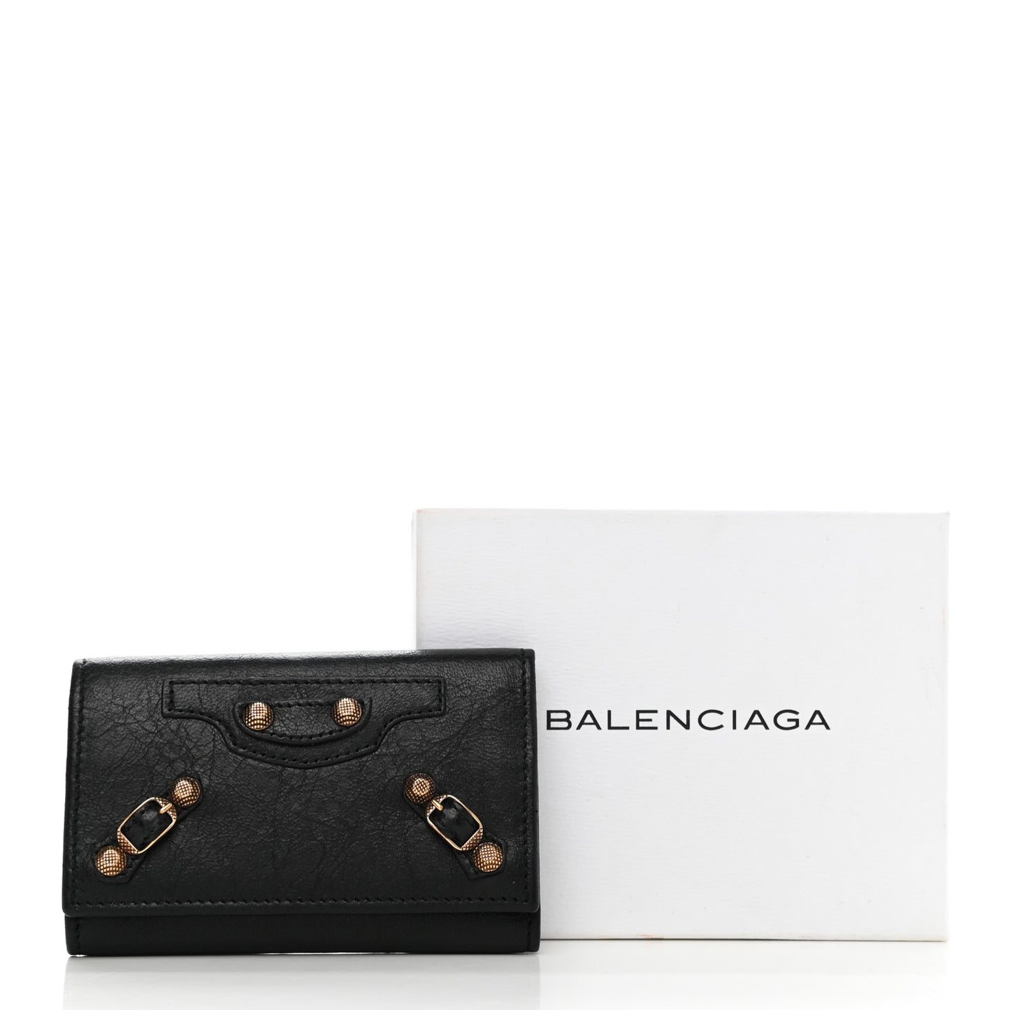Agneau Giant 12 Rose Gold Hardware Osaka Key Holder Black