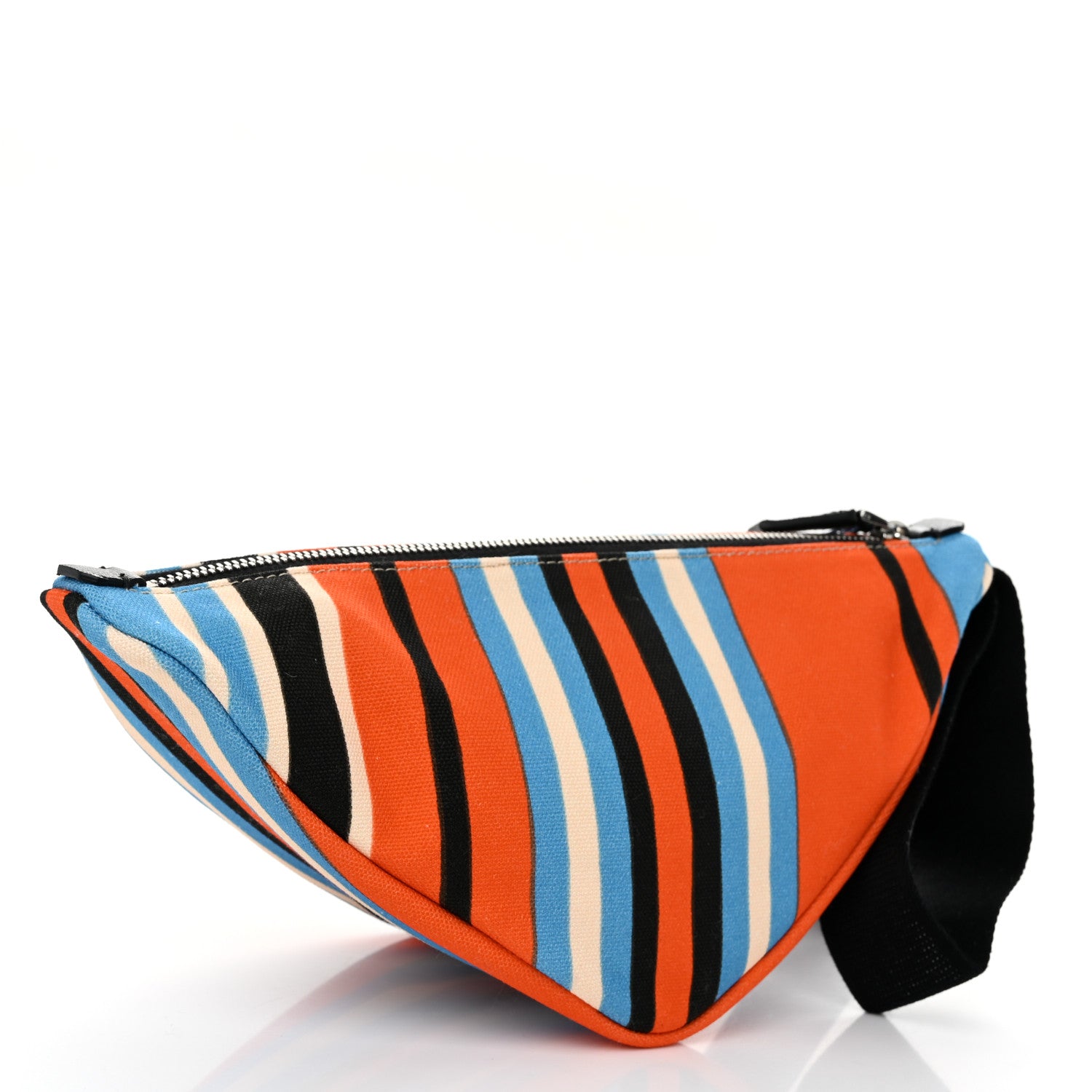 Prada Canvas Baiadera Stripe Wristlet Pouch Arancio 3 of 11