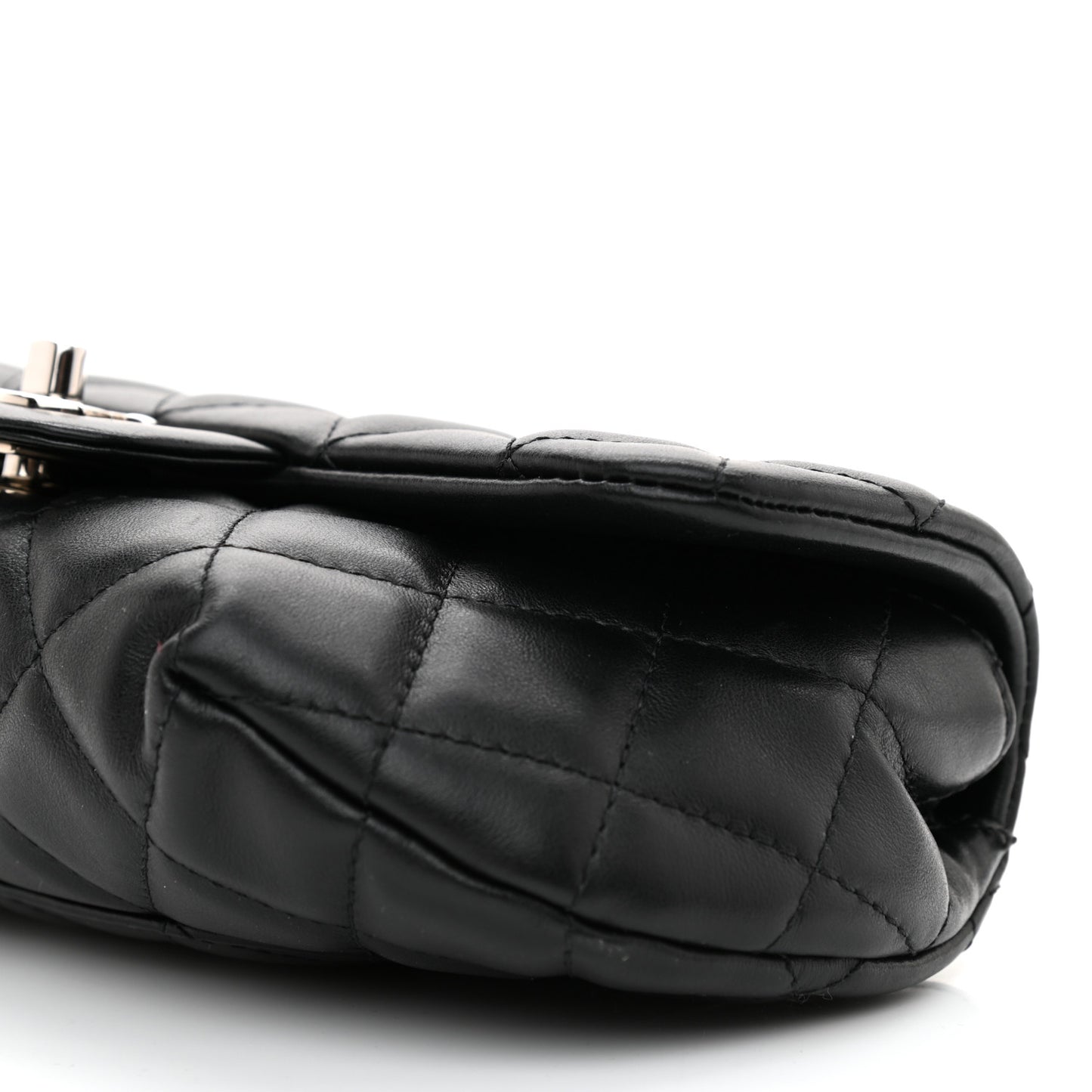 Calfskin Quilted CC Uniform Flap Belt Bag Black