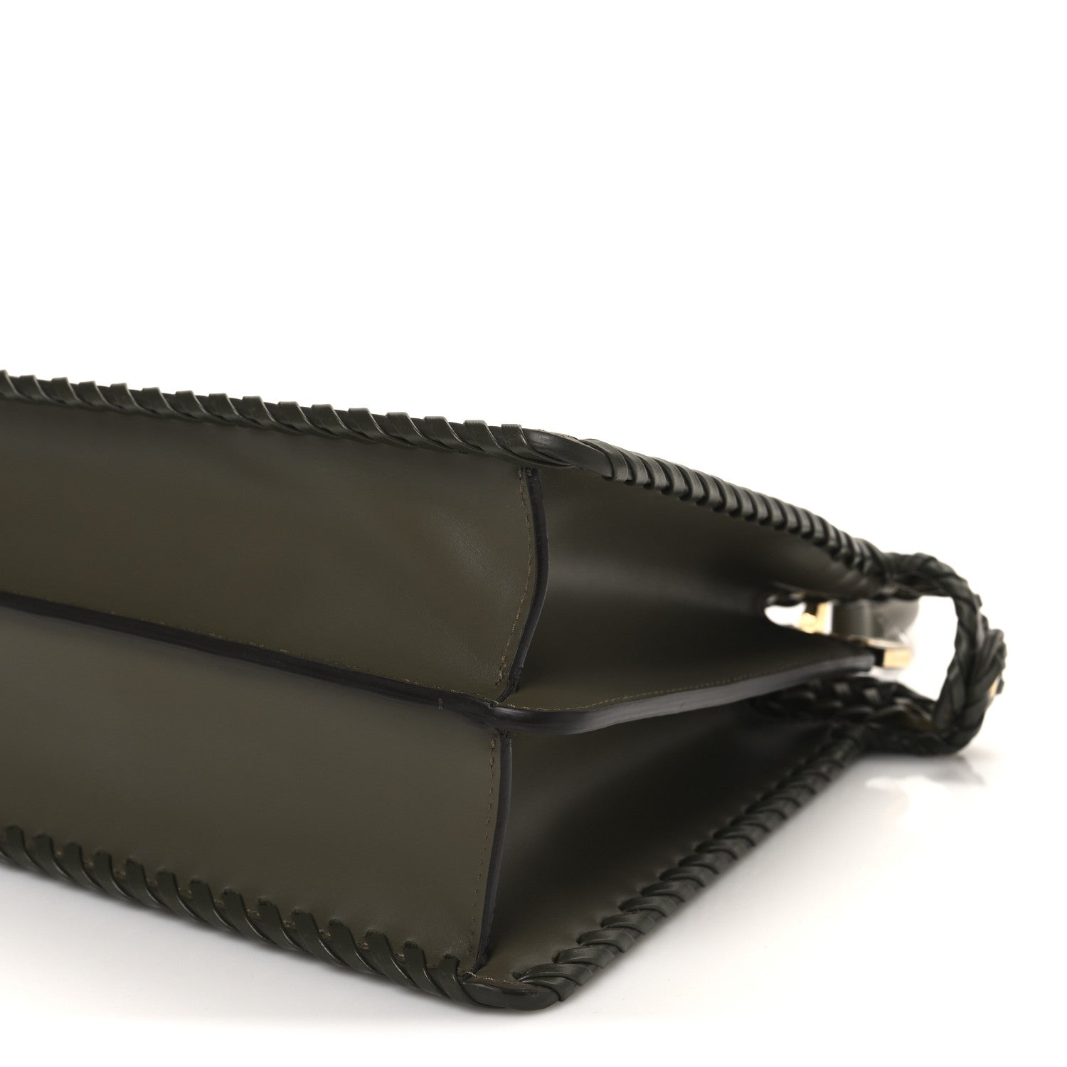 Fendi Vitello King Ceylon Shiny Nappa Woven Medium Peekaboo I SEE U Satchel Avocado Cedro Camaleonte 9 of 9
