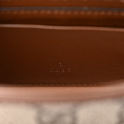 Gucci GG Supreme Monogram Azalea Calfskin Web Horsebit 1955 Wallet On Strap Beige Ebony Brown Sugar 6 of 13