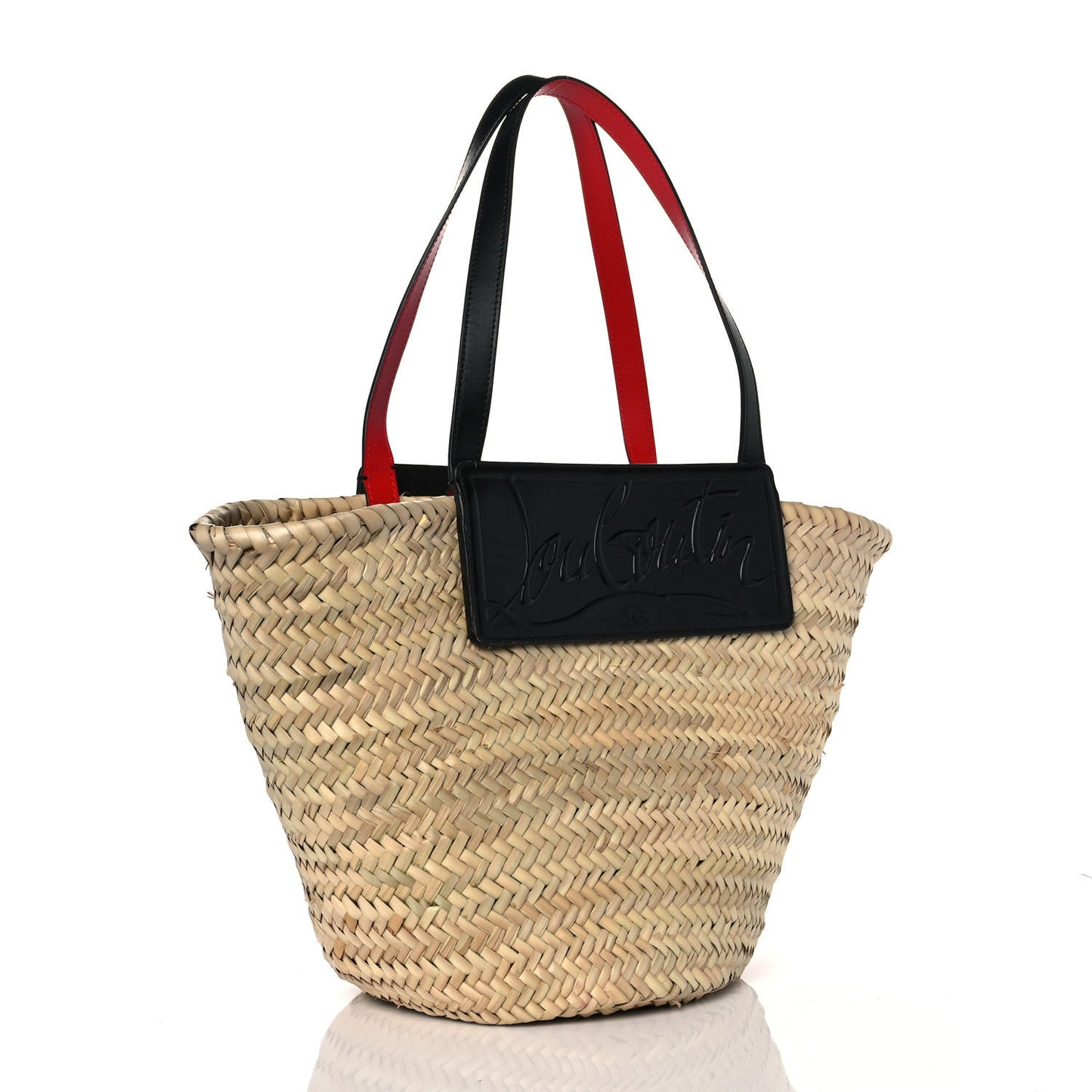 Woven Straw Loubishore Tote Black