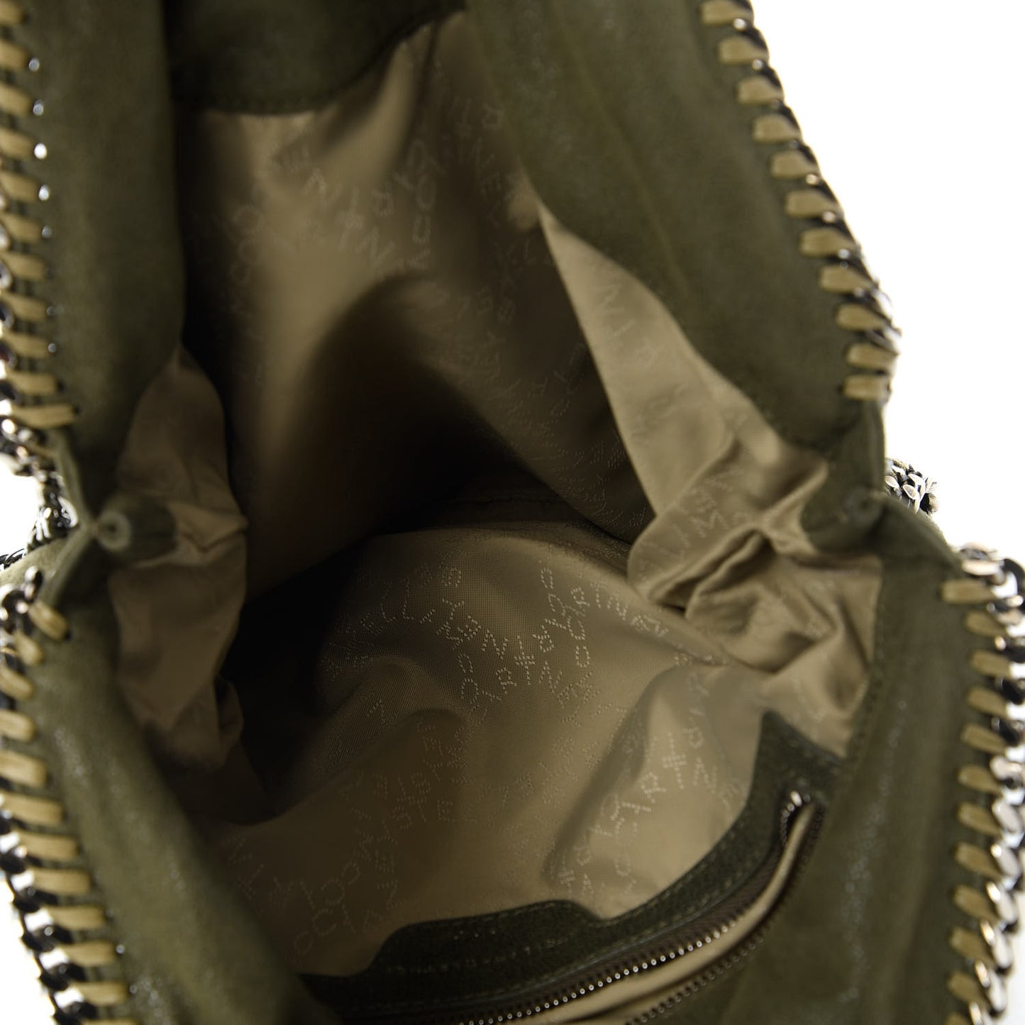 Shaggy Deer Small Falabella Fold Over Tote Olive