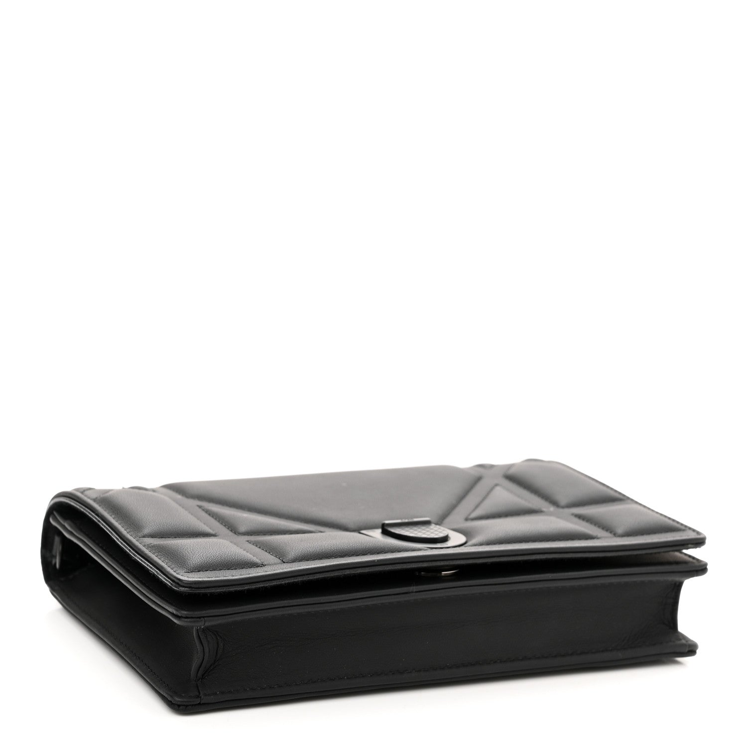 Christian Dior Ultra Matte Calfskin Diorama Wallet on Chain Pouch Black 4 of 11
