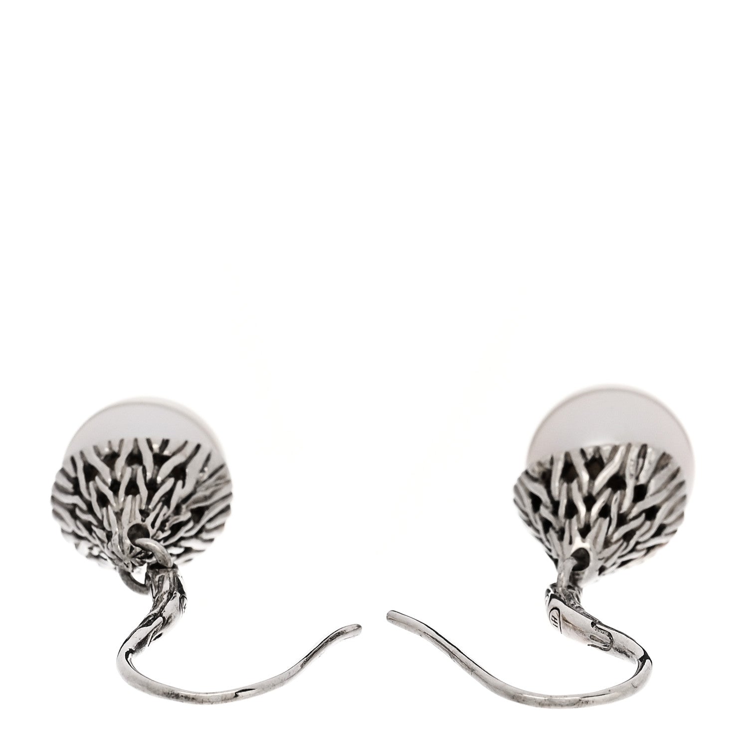 John Hardy Sterling Silver Freshwater Cultured Pearl Classic Chain Drop Earrings 3 of 4