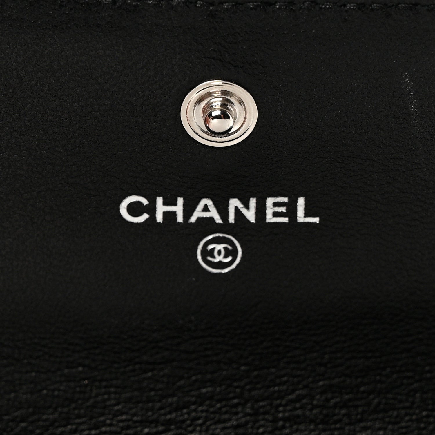 Chanel Lambskin Quilted Small Graffiti Compact Wallet Black 7 of 8