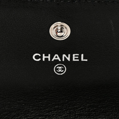 Chanel Lambskin Quilted Small Graffiti Compact Wallet Black 7 of 8