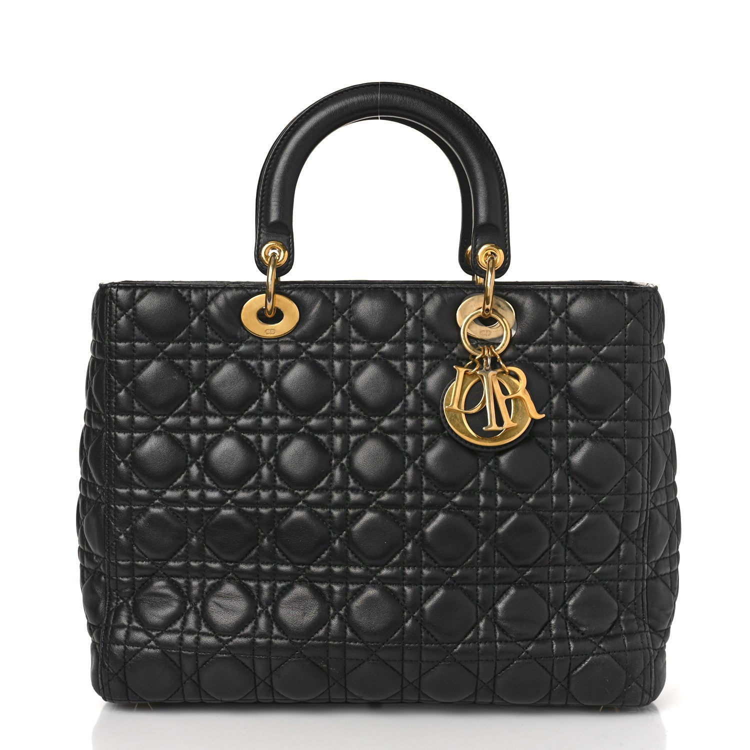 Christian Dior Lambskin Cannage Large Lady Dior Black 1 of 8