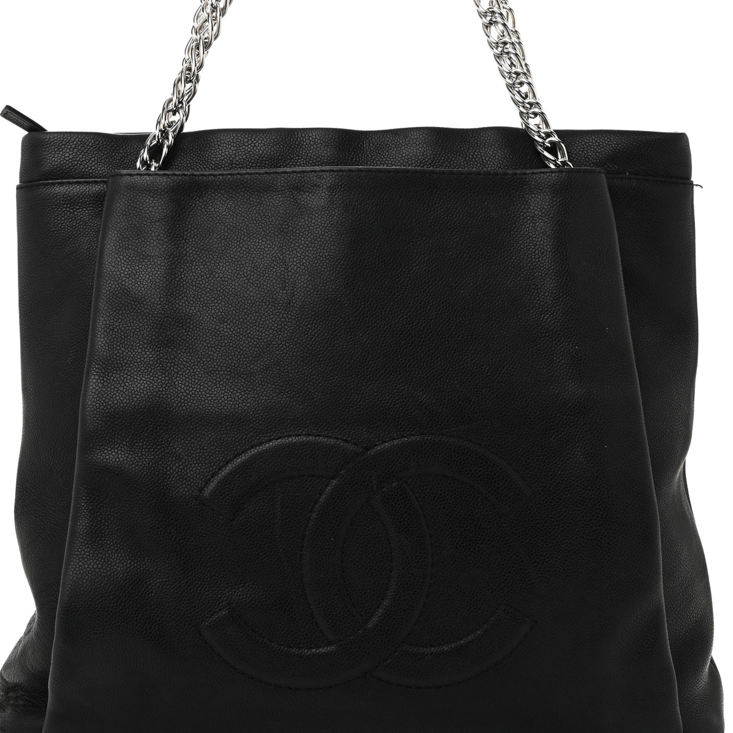 Caviar Large CC Tuck Tote Black