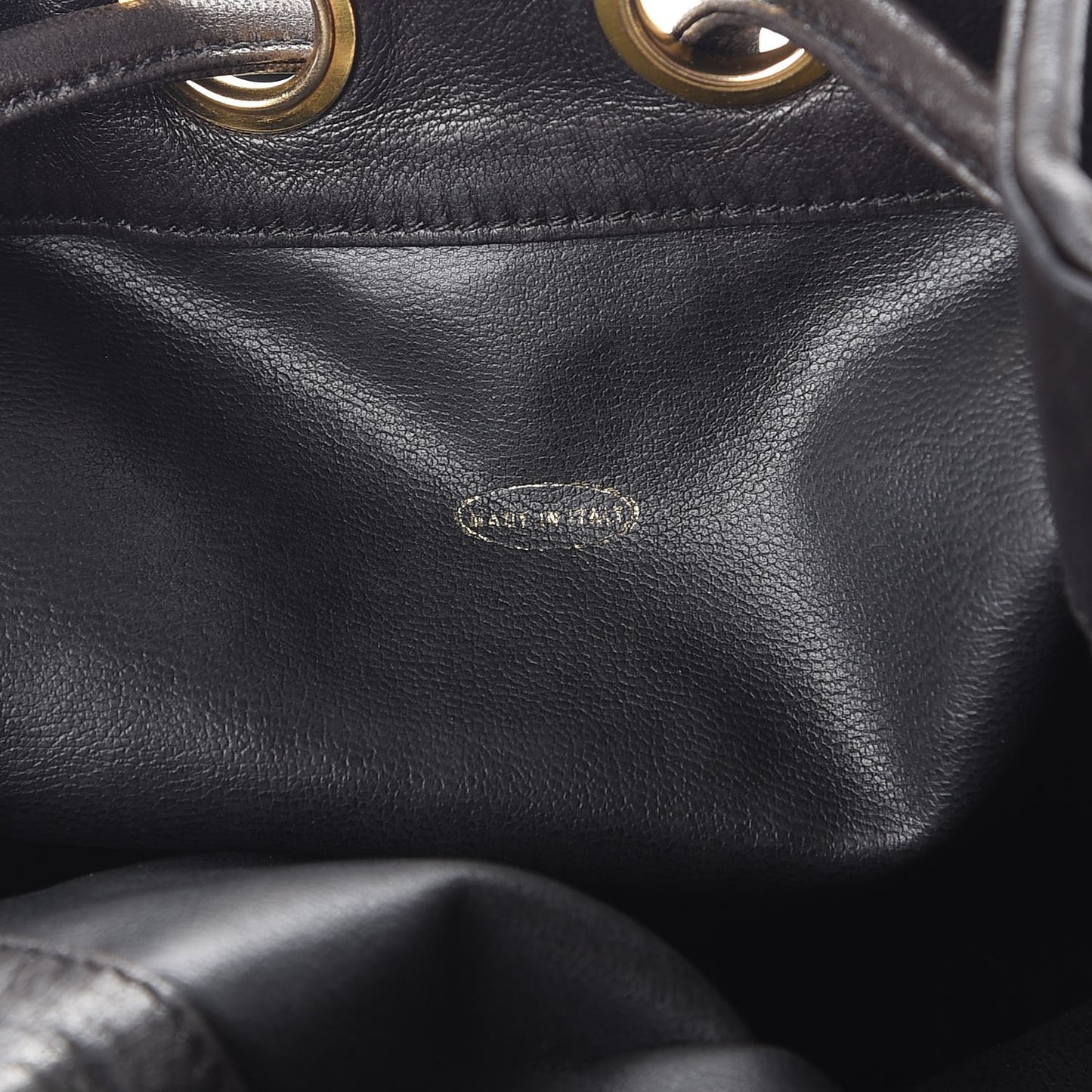 Velvet CC Drawstring Bucket Bag Black