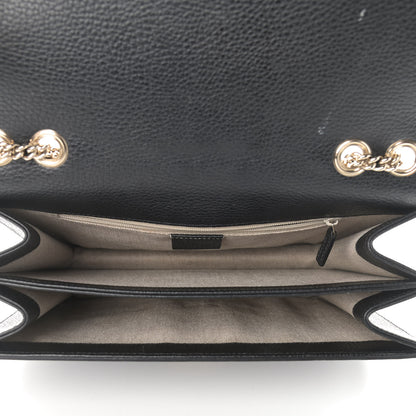 Gucci Dollar Calfskin Interlocking G Shoulder Bag Black 4 of 12