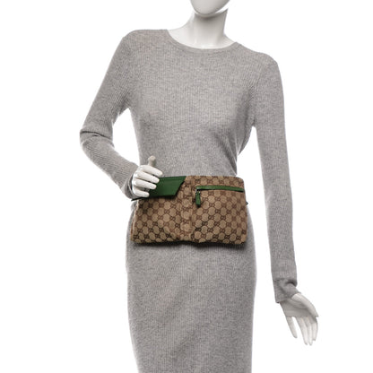 Gucci GG Monogram Web Double Pocket Belt Bag Green 2 of 7