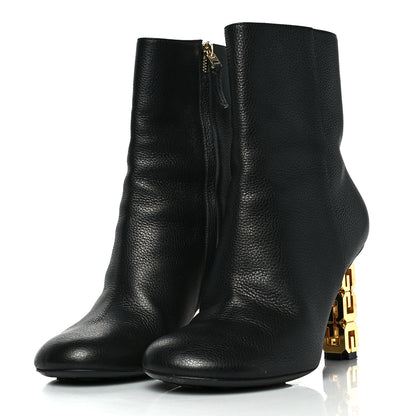 Givenchy Grained Calfskin G Cube Heel Ankle Boots 38 Black 3 of 8