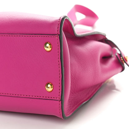 Fendi Vitello Seta Medium Peekaboo Iconic Satchel Magenta 9 of 10