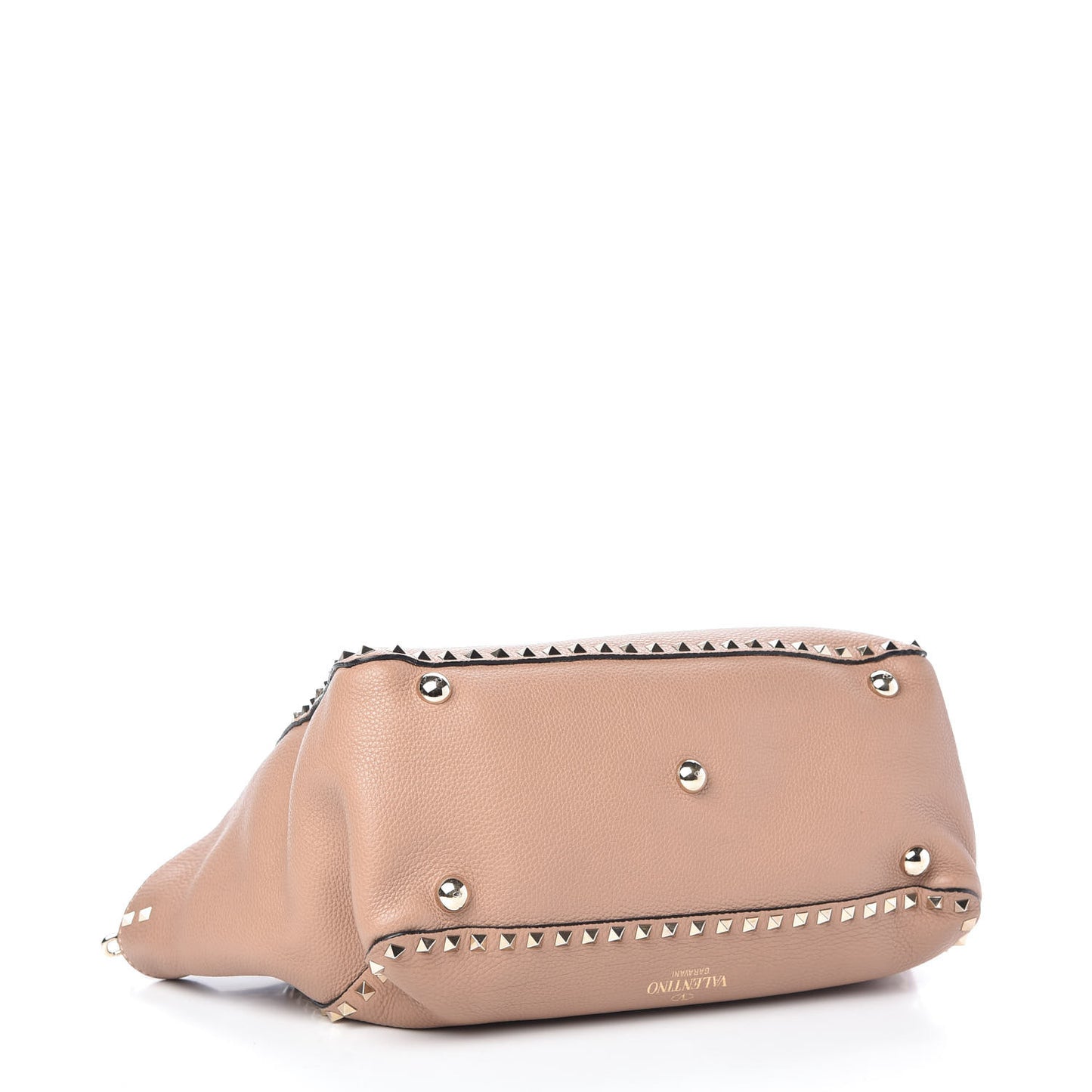 Pebbled Calfskin Medium Rockstud Tote Skin Sorbet