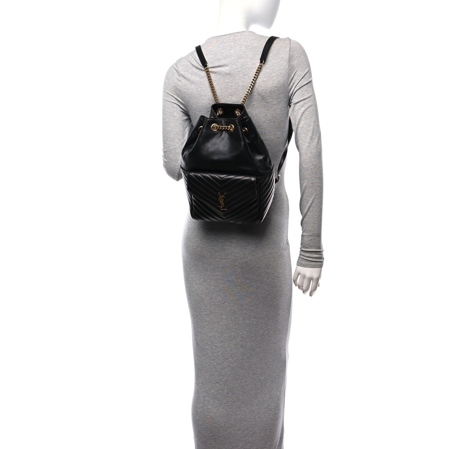 Lambskin Matelasse Monogram Joe Backpack Black