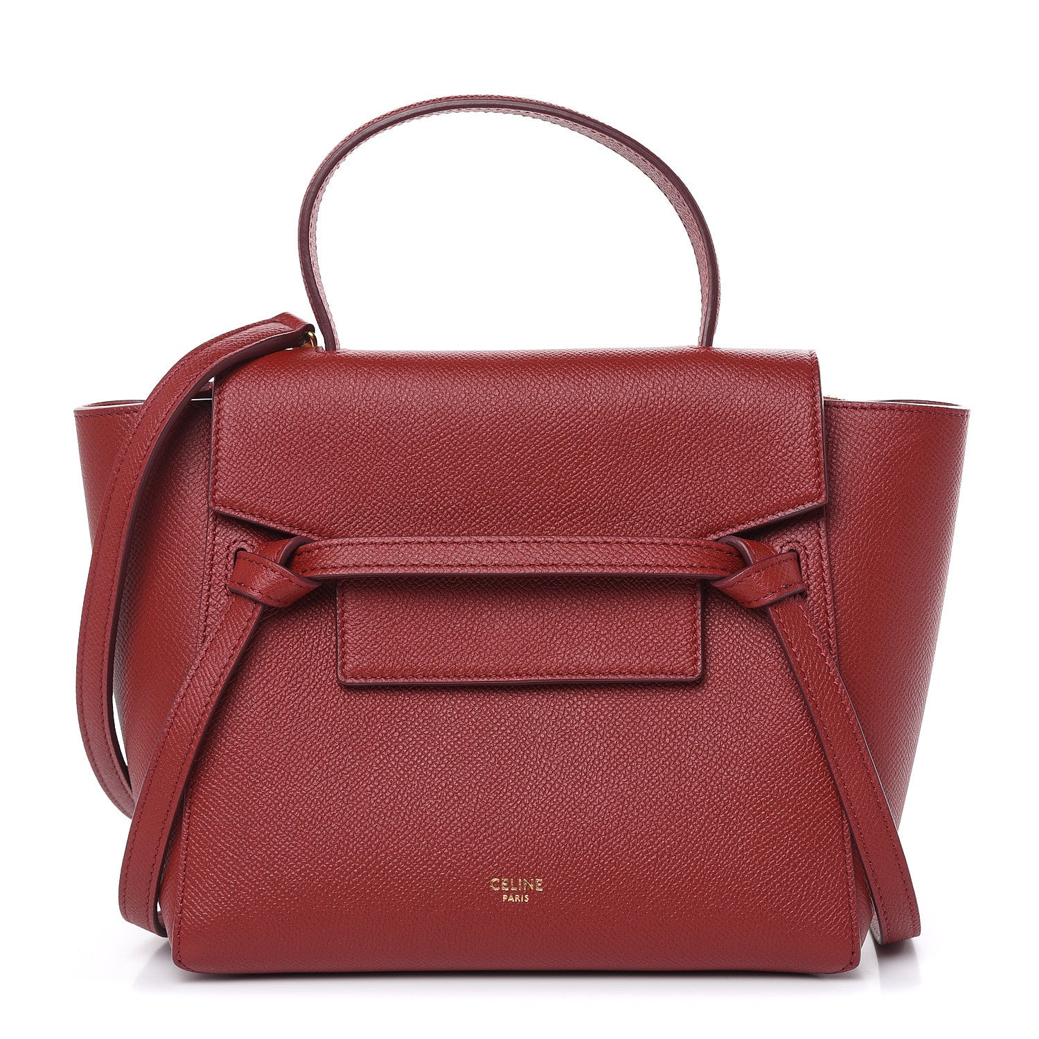 Celine Grained Calfskin Nano Belt Bag Ruby 1 of 9