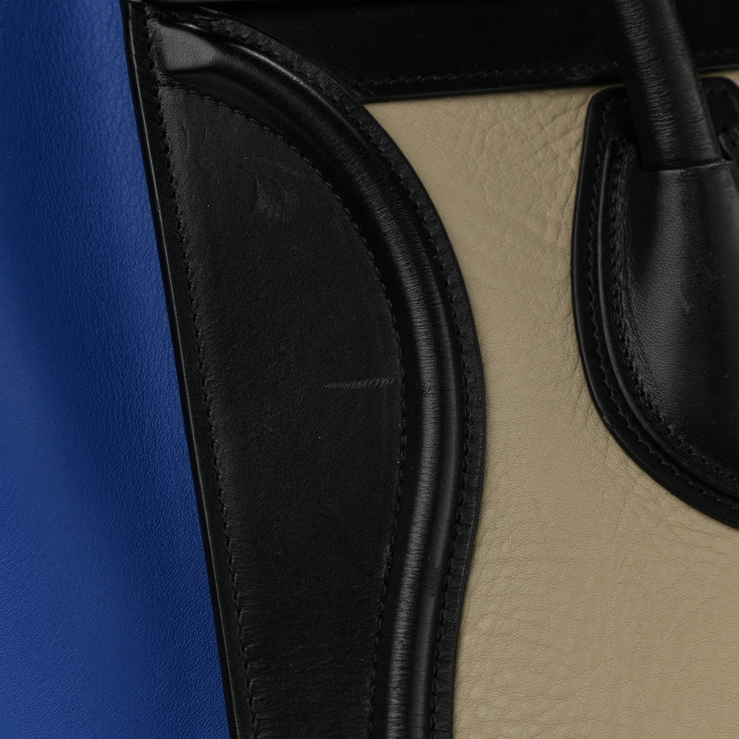 Elephant Calfskin Mini Tri-Color Luggage Beige