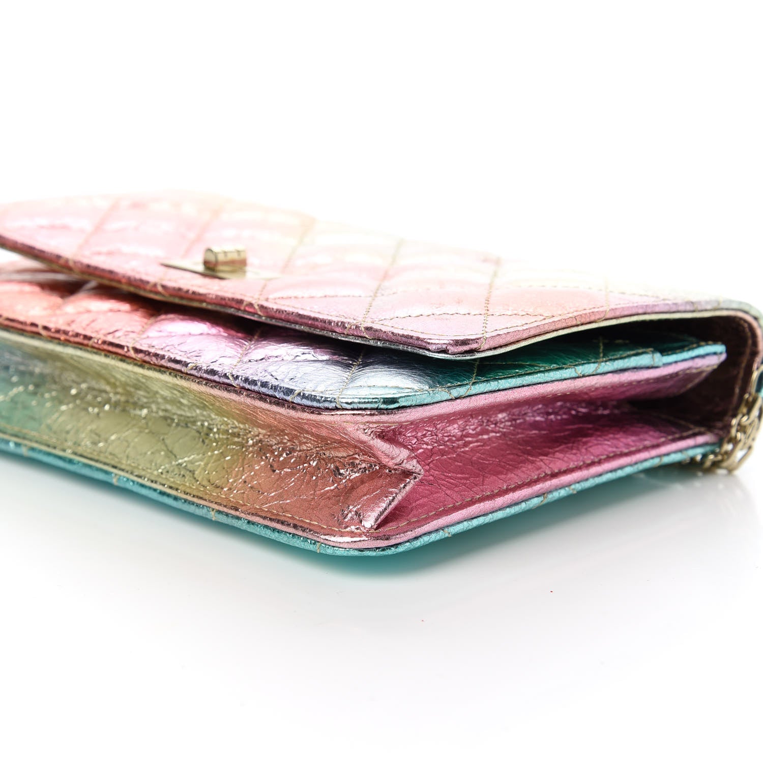Chanel Metallic Goatskin Quilted 2.55 Reissue Wallet on Chain WOC Multicolor 7 of 12