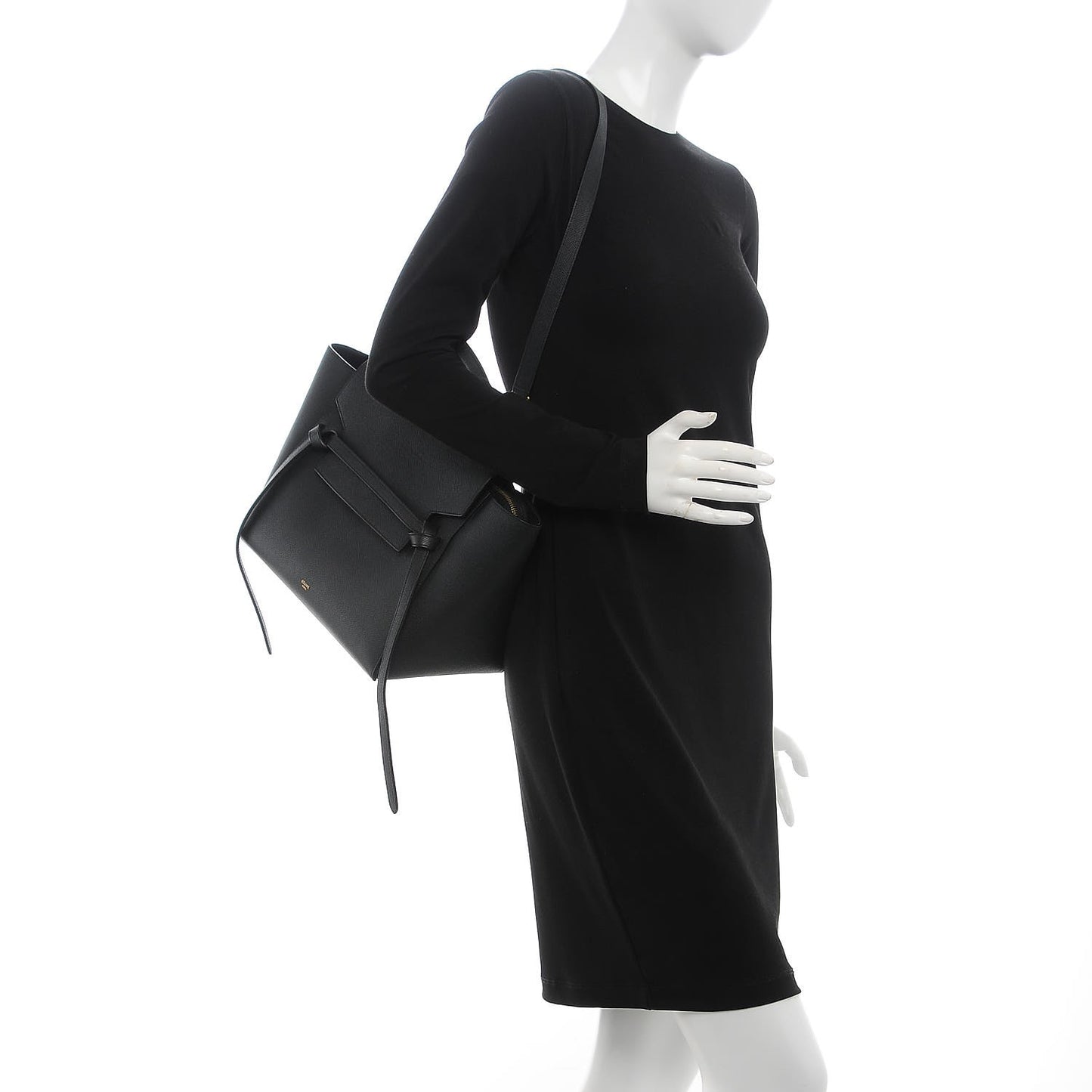 Grained Calfskin Mini Belt Bag Black