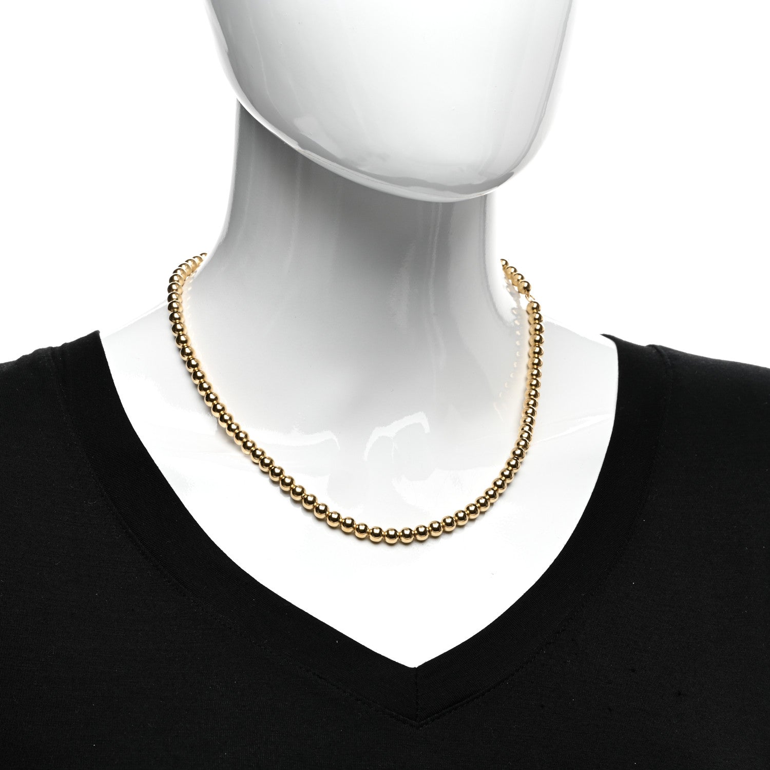 Tiffany 18K Yellow Gold 5.5mm HardWear Bead Necklace 2 of 4