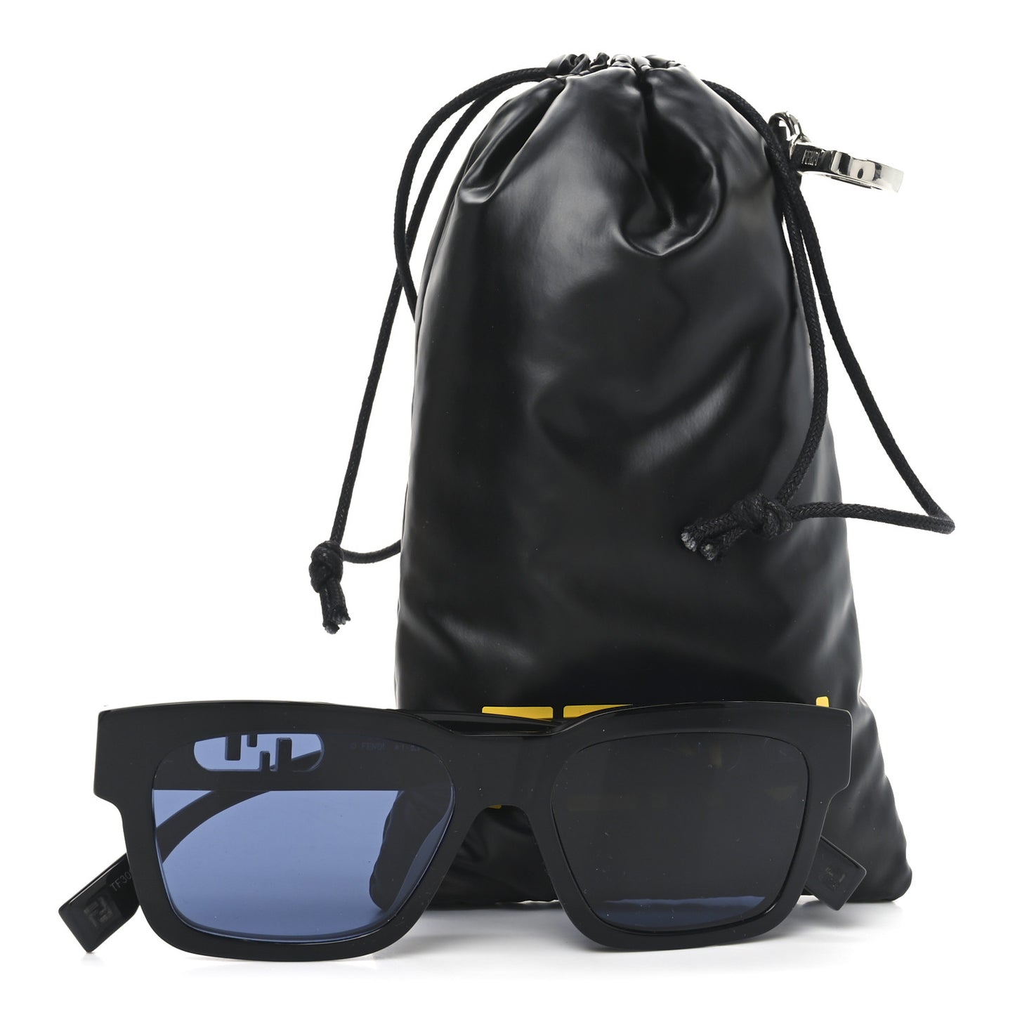 Acetate O'Lock Square Sunglasses FE40107I Black