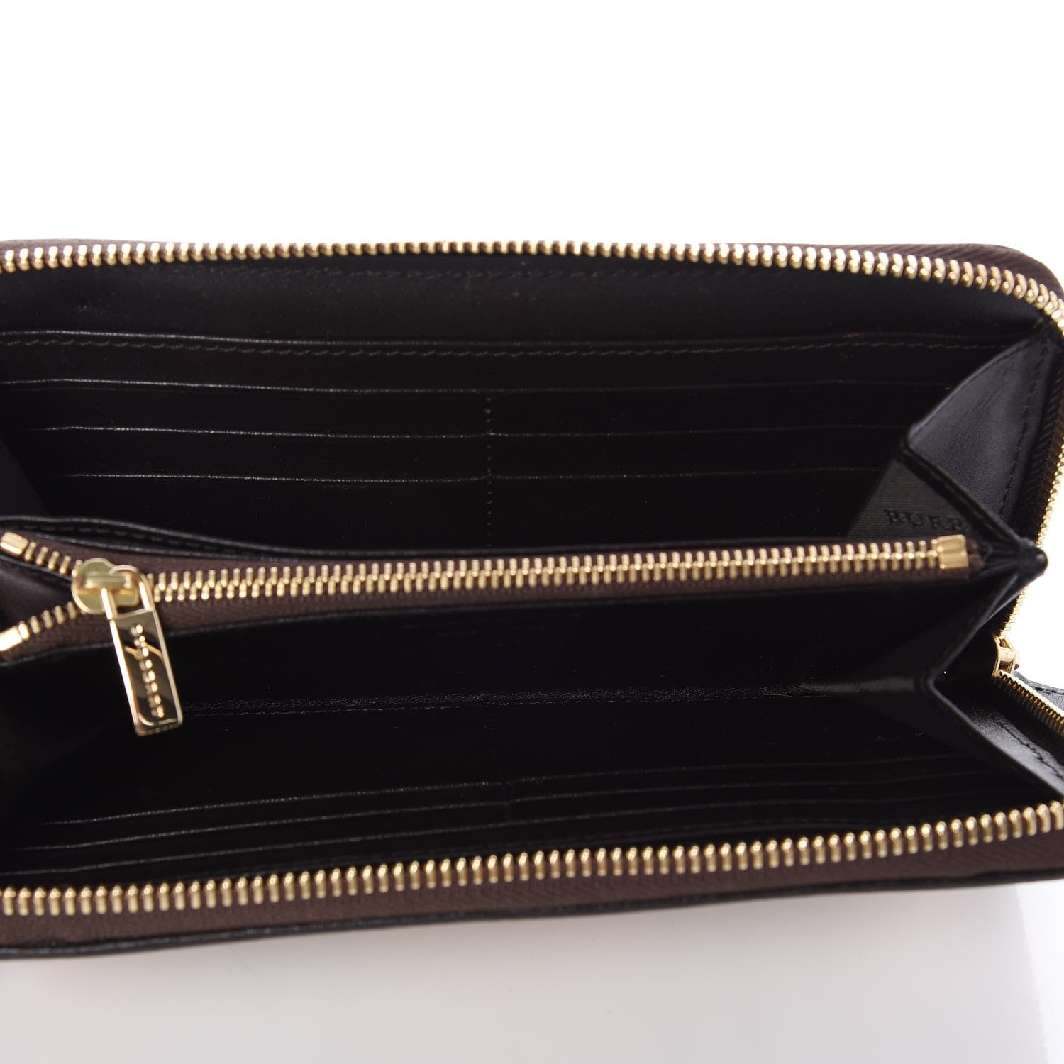 Burberry Haymarket Check Large Ziggy Zip Around Wallet Chocolate 5 of 8