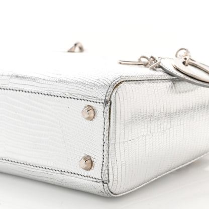 Christian Dior Metallic Lizard Mini Lady Dior Silver 10 of 17