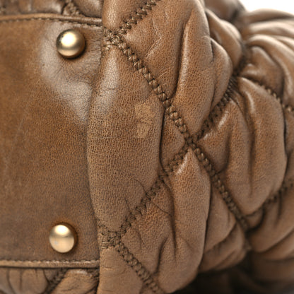 Chanel Lambskin Bubble Quilt Bowler Dark Beige 12 of 12