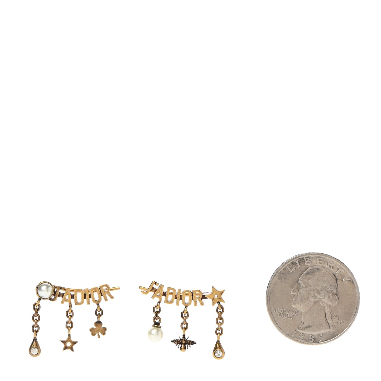 Pearl Crystal J'Adior Earrings Aged Gold