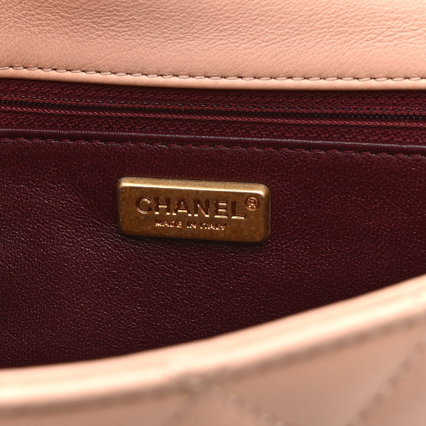 Calfskin Quilted Rock The Corner Flap Beige